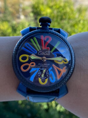 GaGa Milano Watch Multicolor Manual Carbon Fibre Mens 48mm Made