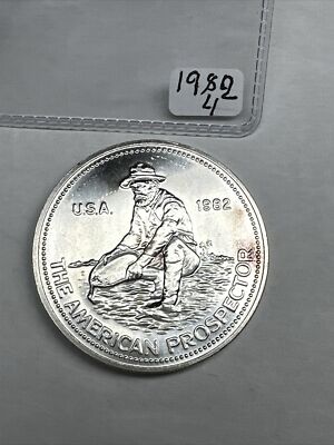 1982 The American Prospector 1 OZ 0.999 + Fine Silver Engelhard