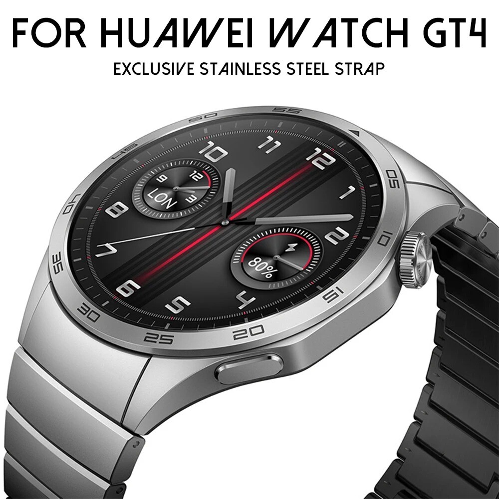 Luxury No Gaps Link Bracelet Metal Strap For Huawei Watch GT4 46mm