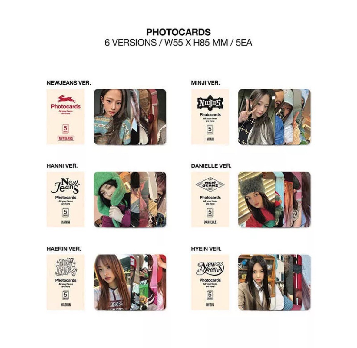 Newjeans OMG ( Ditto ) Message Card VER. Album 6EA SET | eBay