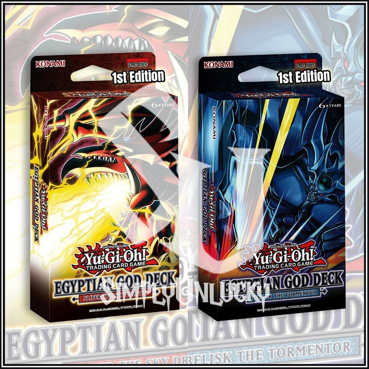 YuGiOh EGYPTIAN GOD DECK: 1ST EDITION SLIFER & OBELISK 80 CARDS