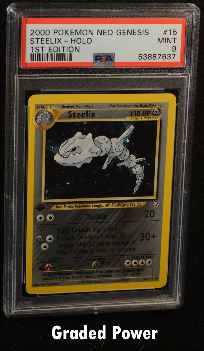 Neo Genesis 1st Edition Steelix PSA 9 HOLO (7637) 15/111 Pokemon