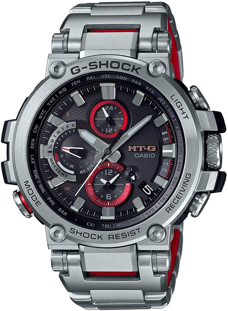 CASIO G-SHOCK MT-G MTG-B1000D-1AJF Silver Red Bluetooth Solar