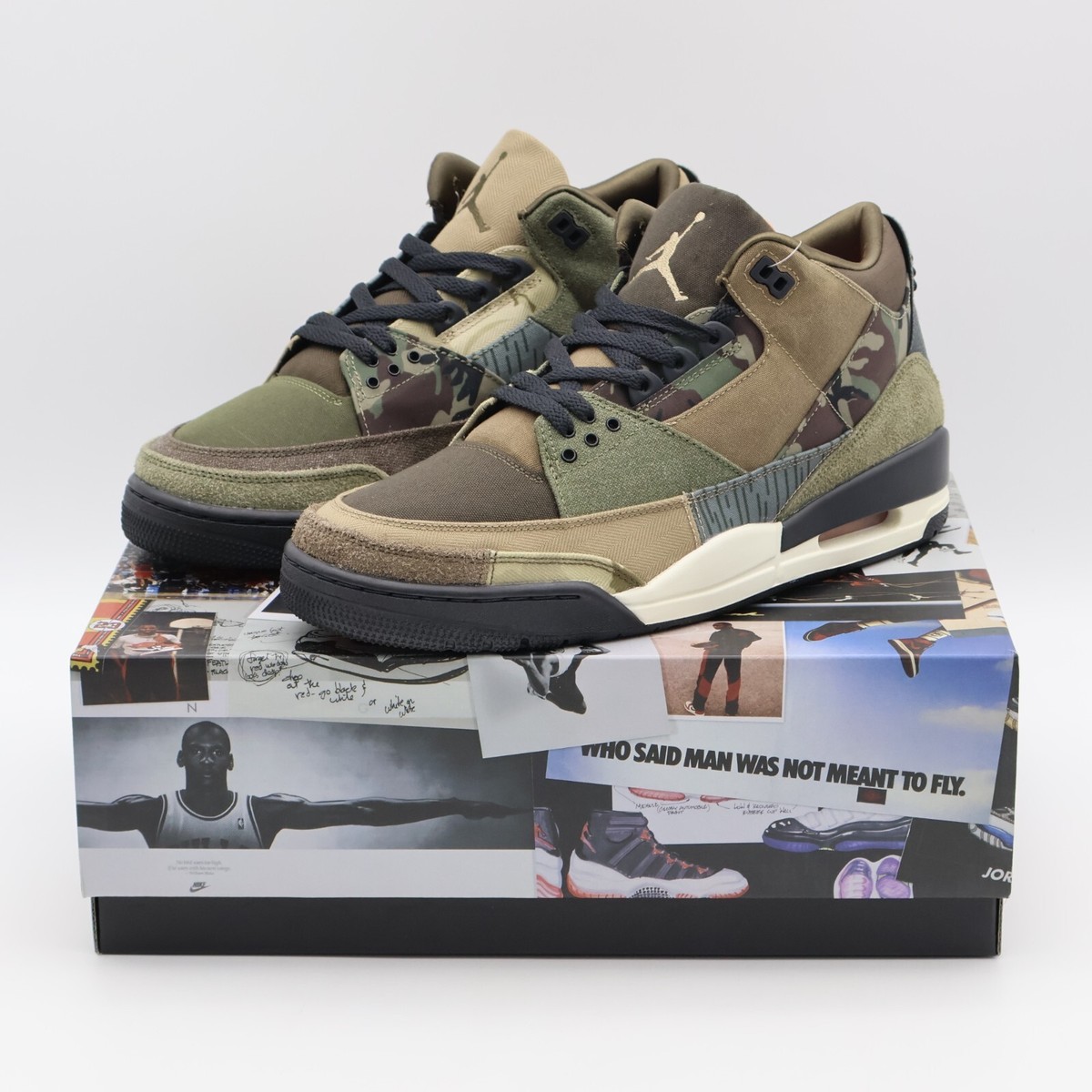 DO1830-200 Nike Air Jordan 3 Retro Patchwork Dark Hazel Camo Khaki
