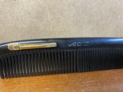 Vintage Ace Hard Rubber Clip-Pocket Comb 5
