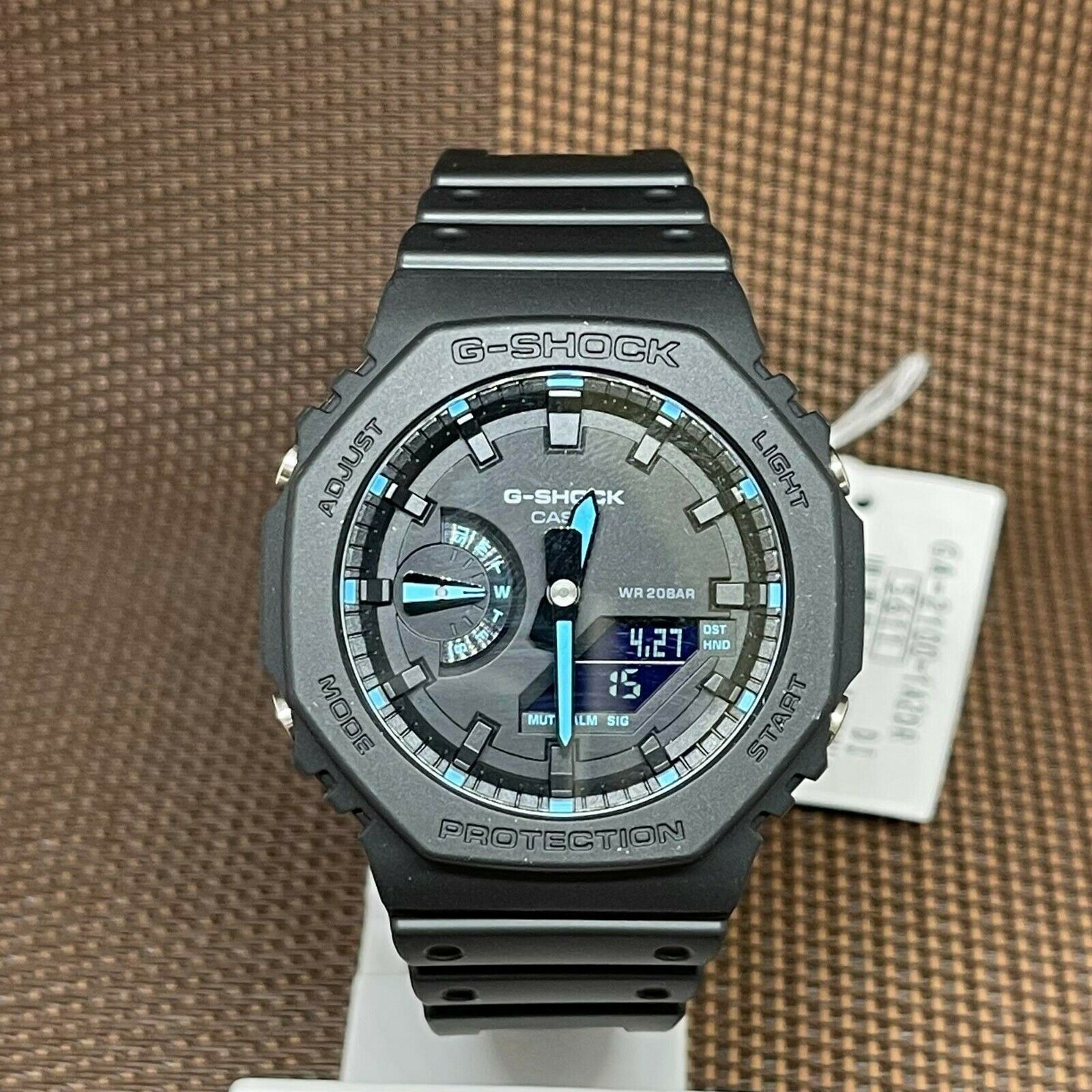 Casio G-Shock GA-2100-1A2 Matte Black Neon Blue Analog Digital