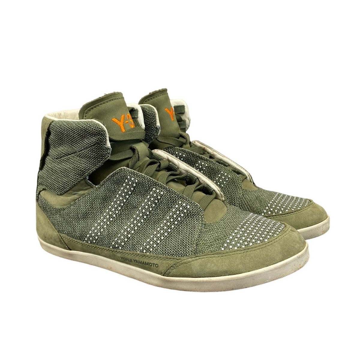 Adidas Y-3 Yohji Yamamoto 07 Green Stripe Hi Top Sneakers Men's 6