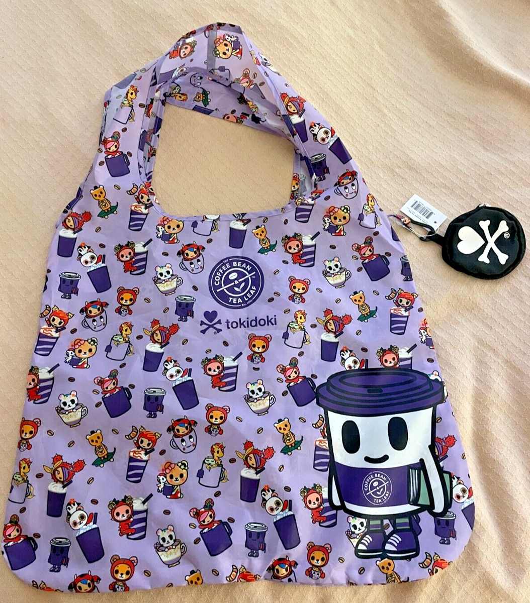 Tokidoki x Coffee Bean and Tea Leaf Reusable Tote Bag w/ small zip