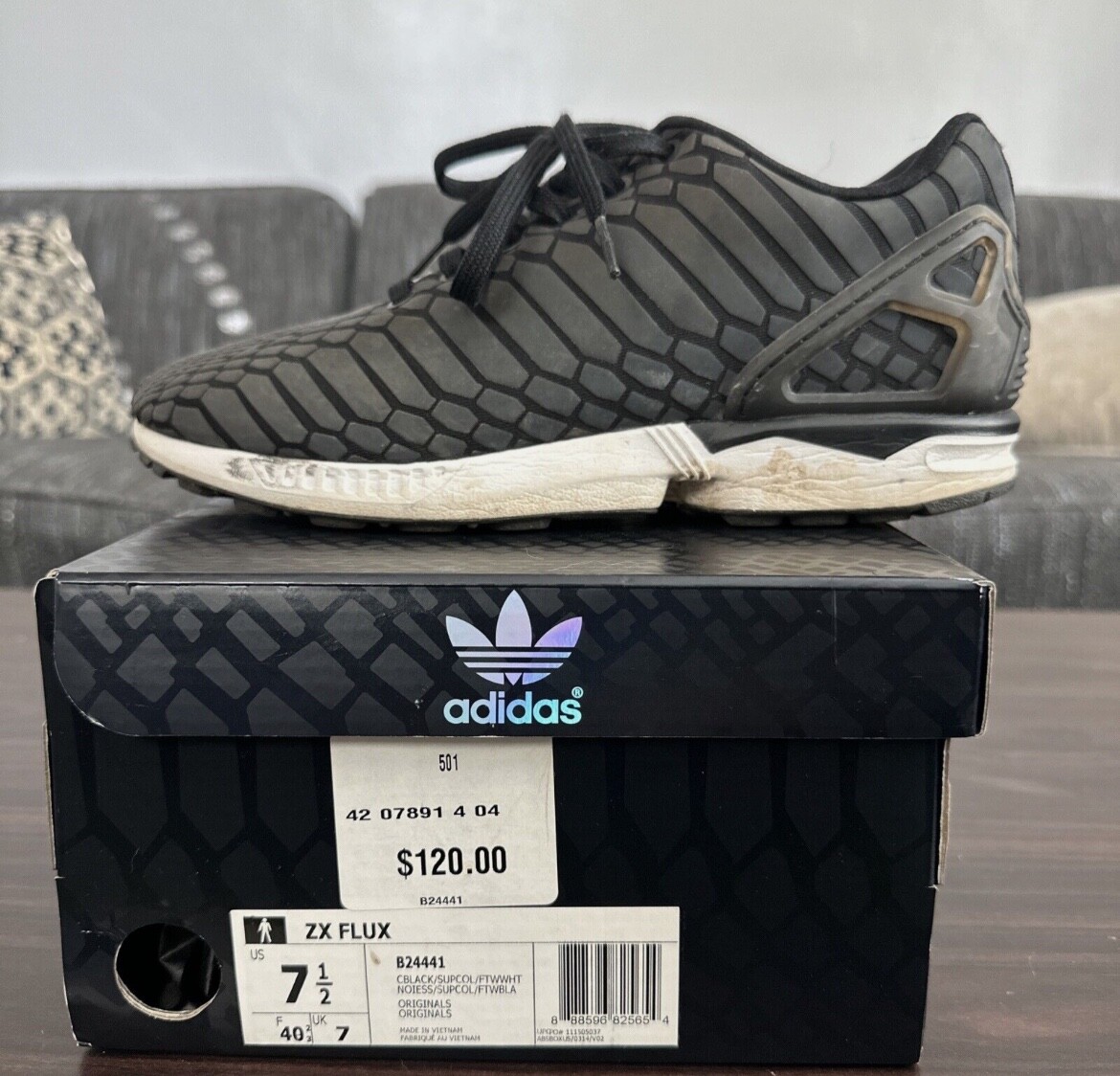 Adidas ZX Flux Xeno Reflective Men's Size 7.5 B24441 Running Shoes