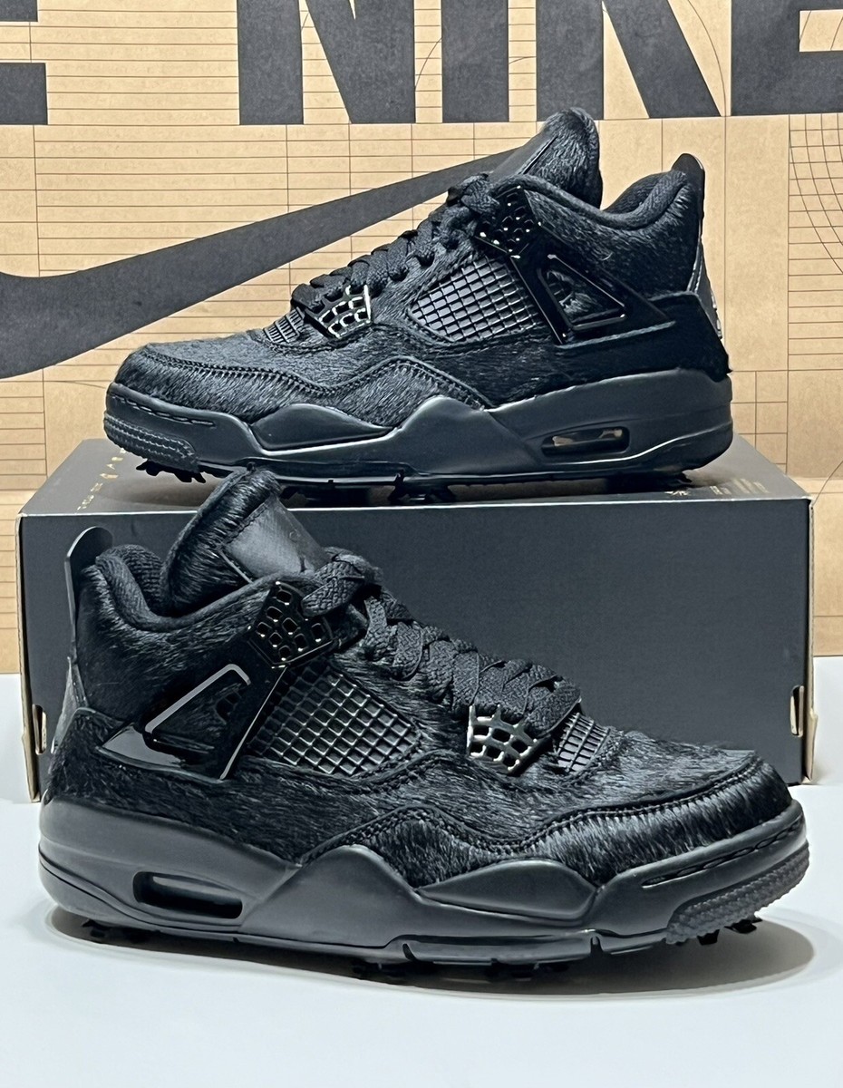 Nike Air Jordan IV G 4 Golf Black Cat Pony Hair CU9981 001 Men's