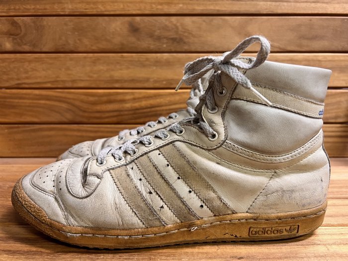 Vintage 80's adidas Top Ten White Grey Made in Morocco without box