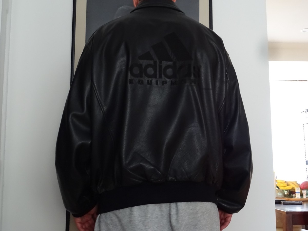 Vintage Men Adidas Leather Jacket 80
