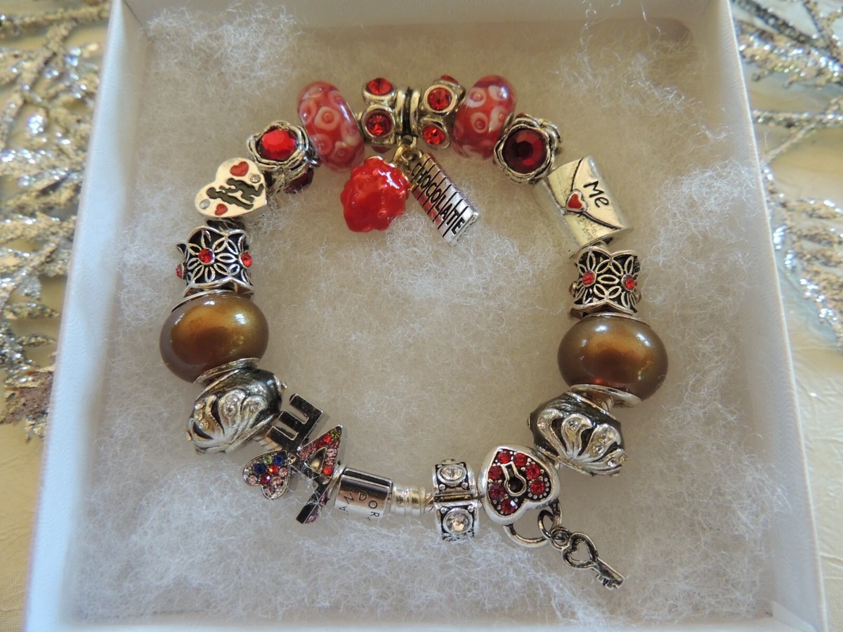 Genuine PANDORA Bracelet CHOCOLATE & STRWBERRY Non-Branded Beads7