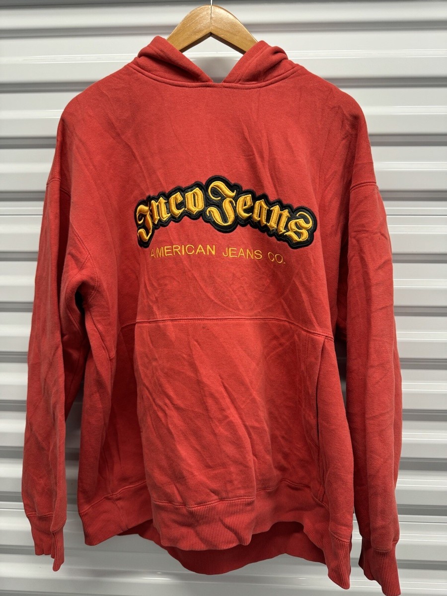 Jnco Jeans 90s Y2K Crown King Logo Hoodie Sweatshirt Sz L Red
