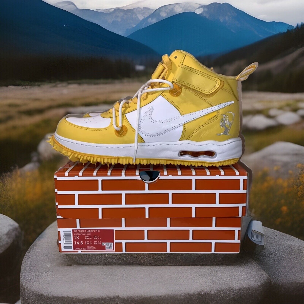 Size 13 - Nike Off-White x Air Force 1 SP Leather Mid Varsity