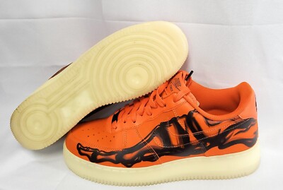Mens Nike Air Force 1 QS CU8067 800 Orange Skeleton Light Wear