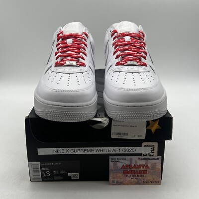 Size 13 - Nike Air Force 1 x Supreme Low Box Logo - White (CU9225