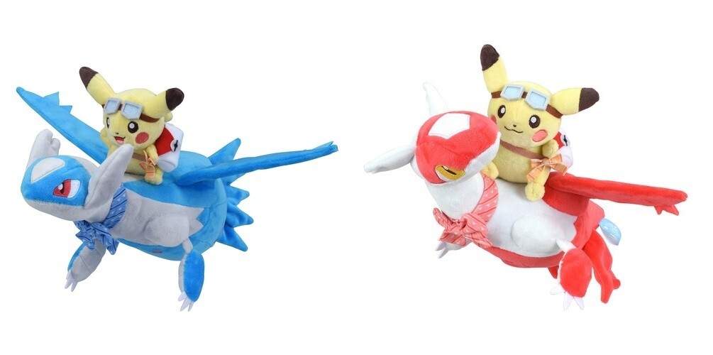 Set of 2 Pokemon Center Original Latias and Latios Riding Plush