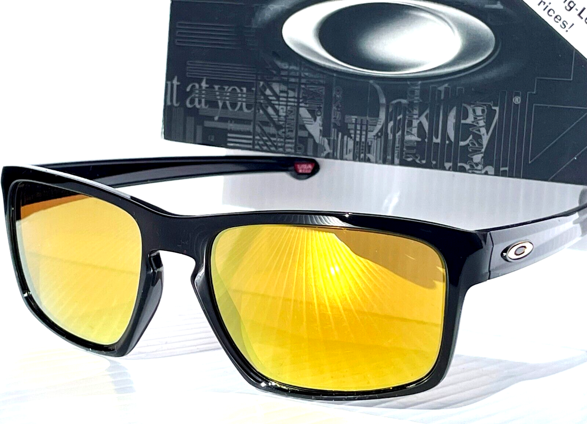NEW Oakley SLIVER Shiny Black w 24K Iridium Lens Sunglass 9262-05