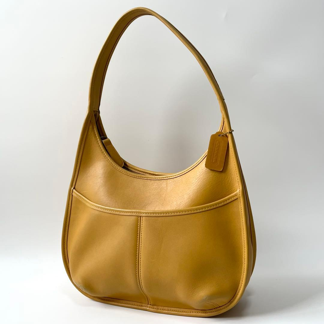 COACH Old Coach Ergo 9033 Yellow Leather Shoulder Bag USA Made | eBay
