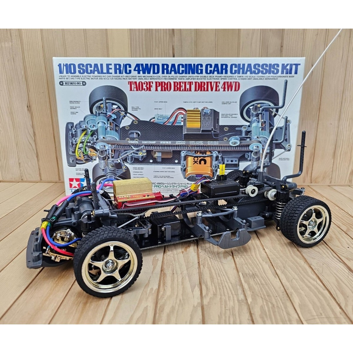 Vintage 1996 Tamiya 58177 TA03F-Pro 4WD Belt Drive 1/10 Chassis