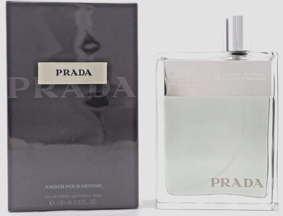 Prada AMBER POUR HOMME 3.3 oz. Eau de Toilette Spray for Men. New