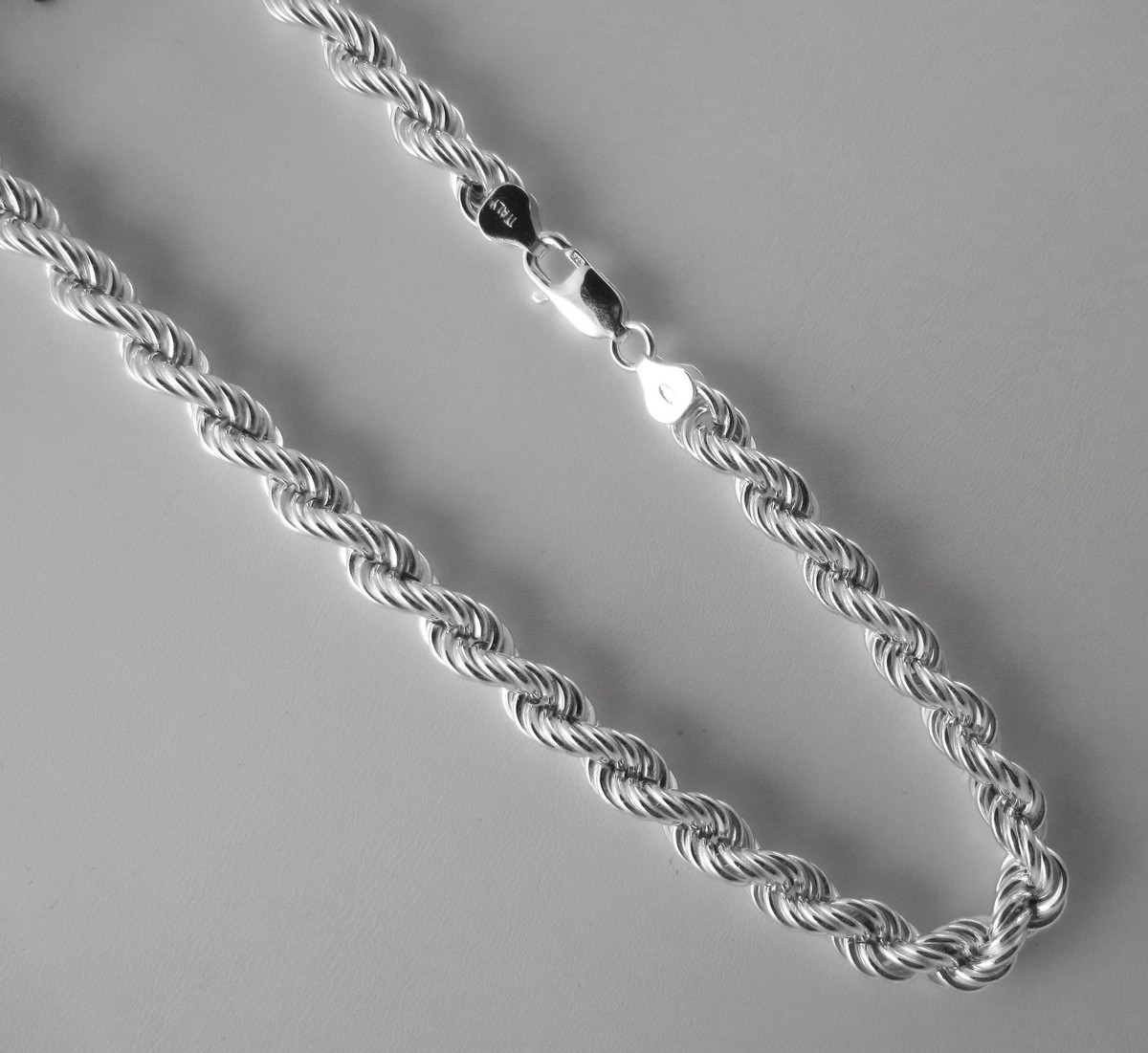 8mm Hollow Rope Chain Italian 925 Sterling Silver Necklace 18,20
