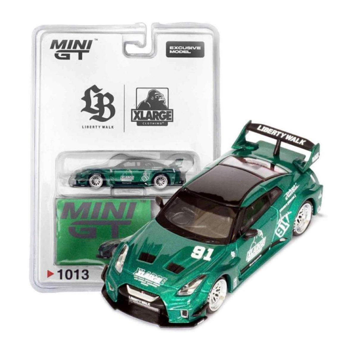 Liberty Walk × XLarge Mini GT 1/64 Green Mini GT Exclusive Model
