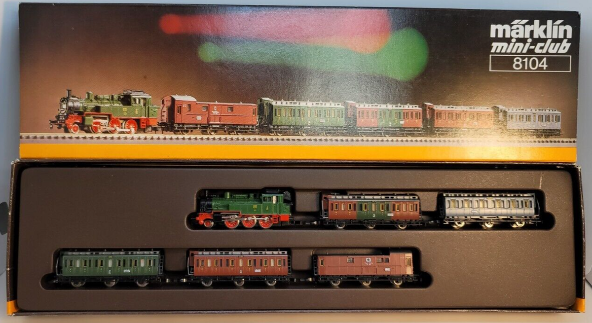 Z Marklin Mini-Club 8104 Prussian KPEV Passenger Train Set (Tested