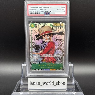 PSA 10 Luffy OP13-118 Manga Alt Art Carrying on His Will One Piece