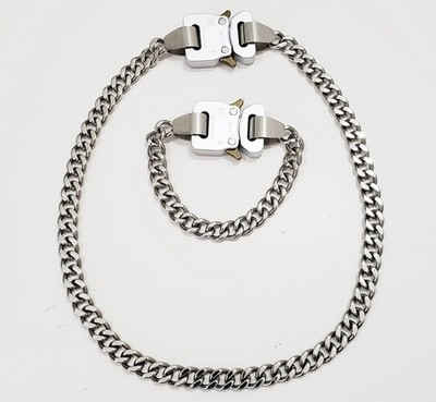 1017 ALYX 9SM 18-1183 Rollercoaster Buckle Necklace Bracelet Set