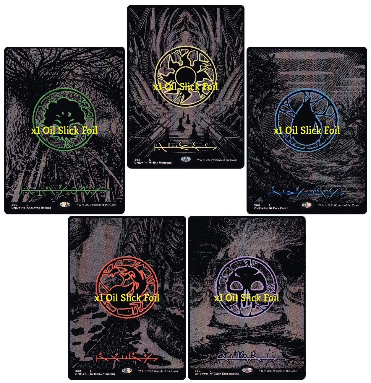 MTG Oil Slick Raised Foil Phyrexia: All Will Be One ONE Basic