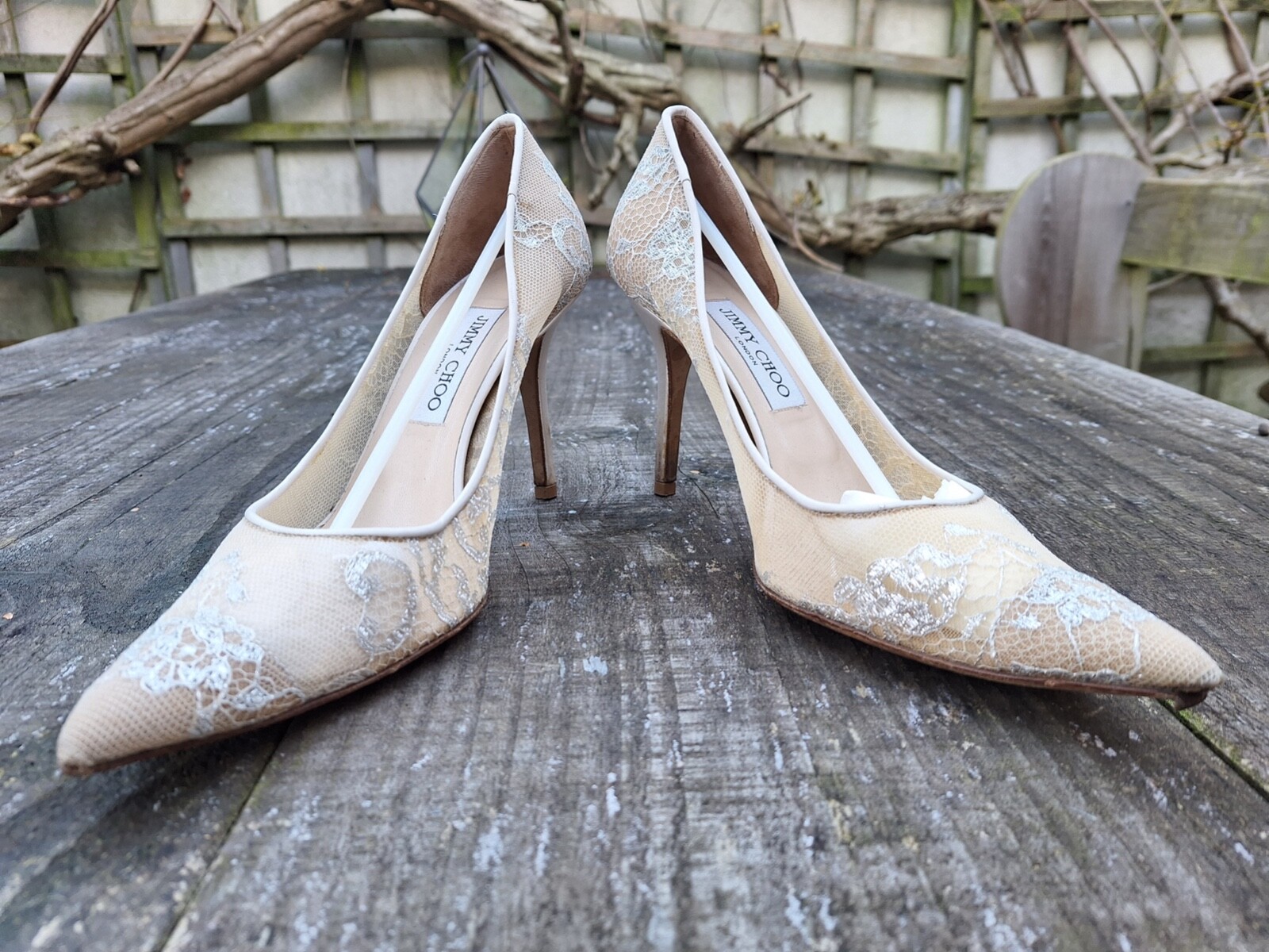 Jimmy Choo Agnes Lace Bridal Shoes Size 40 | eBay