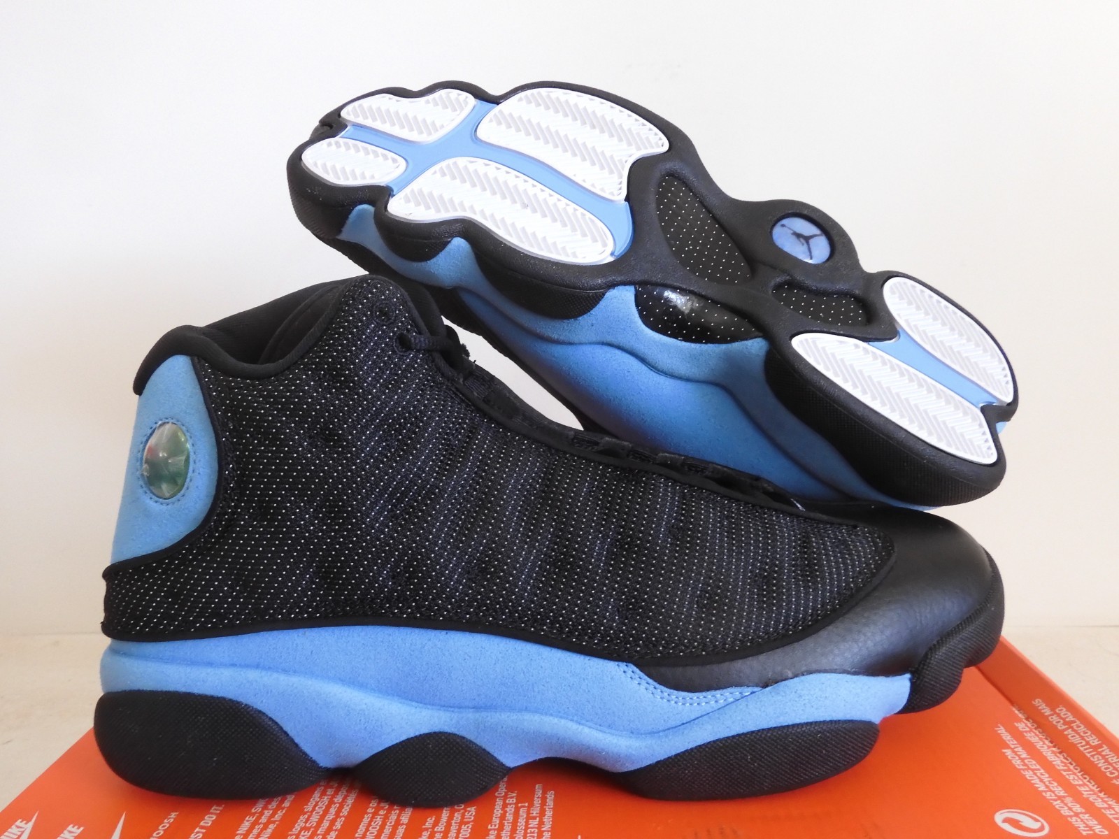 Nike Air Jordan 13 Retro Black-University Blue-White Sz 13 Rare