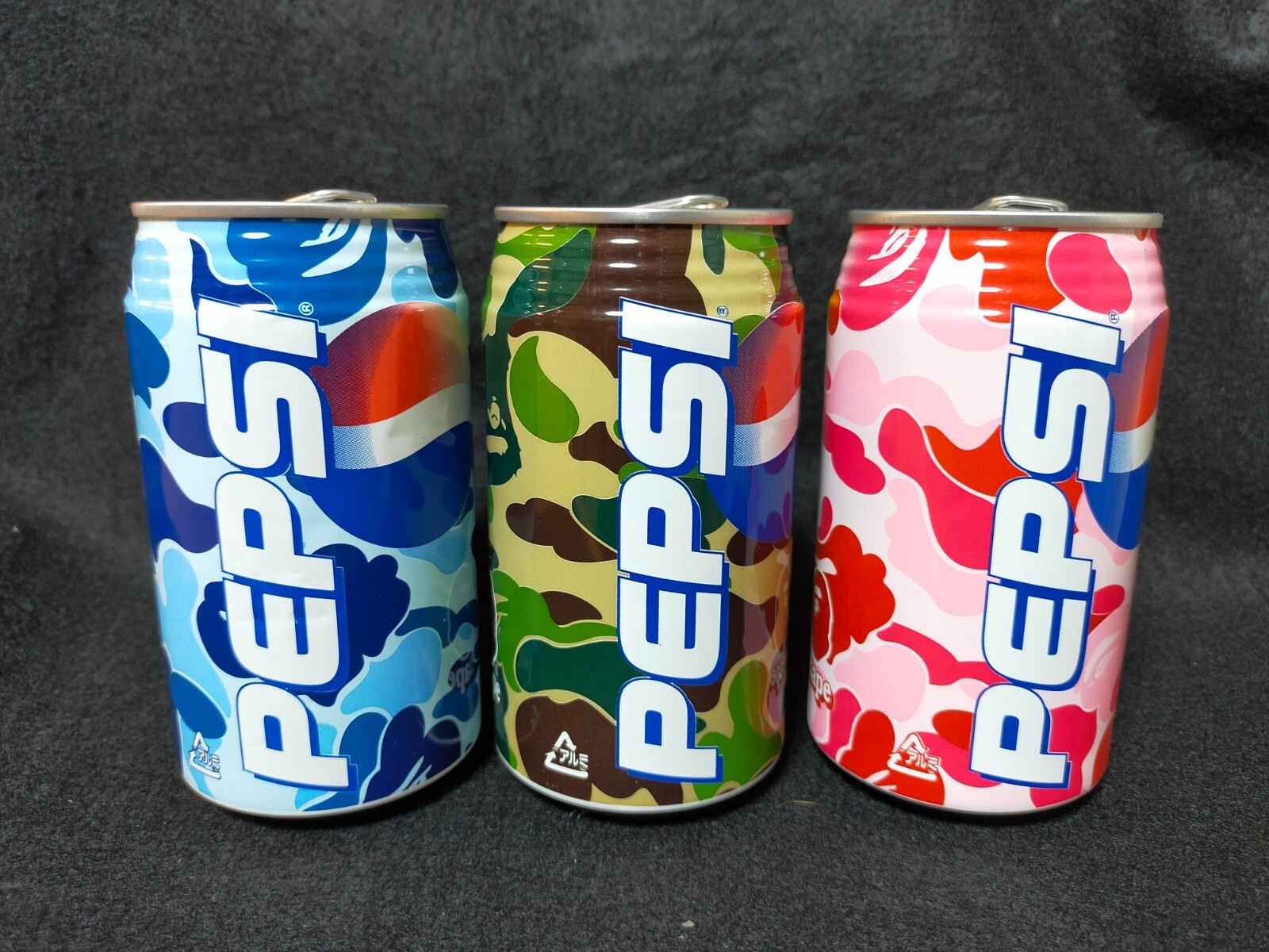 2001 A Bathing Ape x Pepsi Empty Cans Bottle set of 3 Aoyama Store