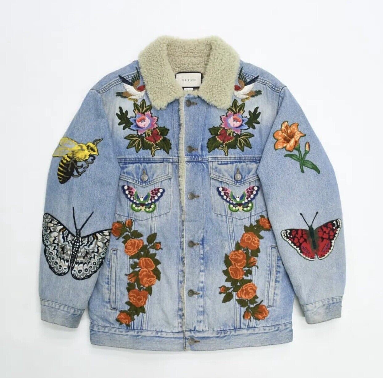Gucci Embroidered Denim Jacket - Size -44 | eBay