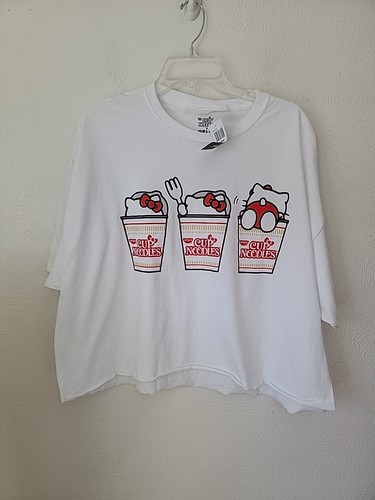 Cup O Noodles Hello Kitty Ramen T Shirt Size 2 Oversized Crop Hot