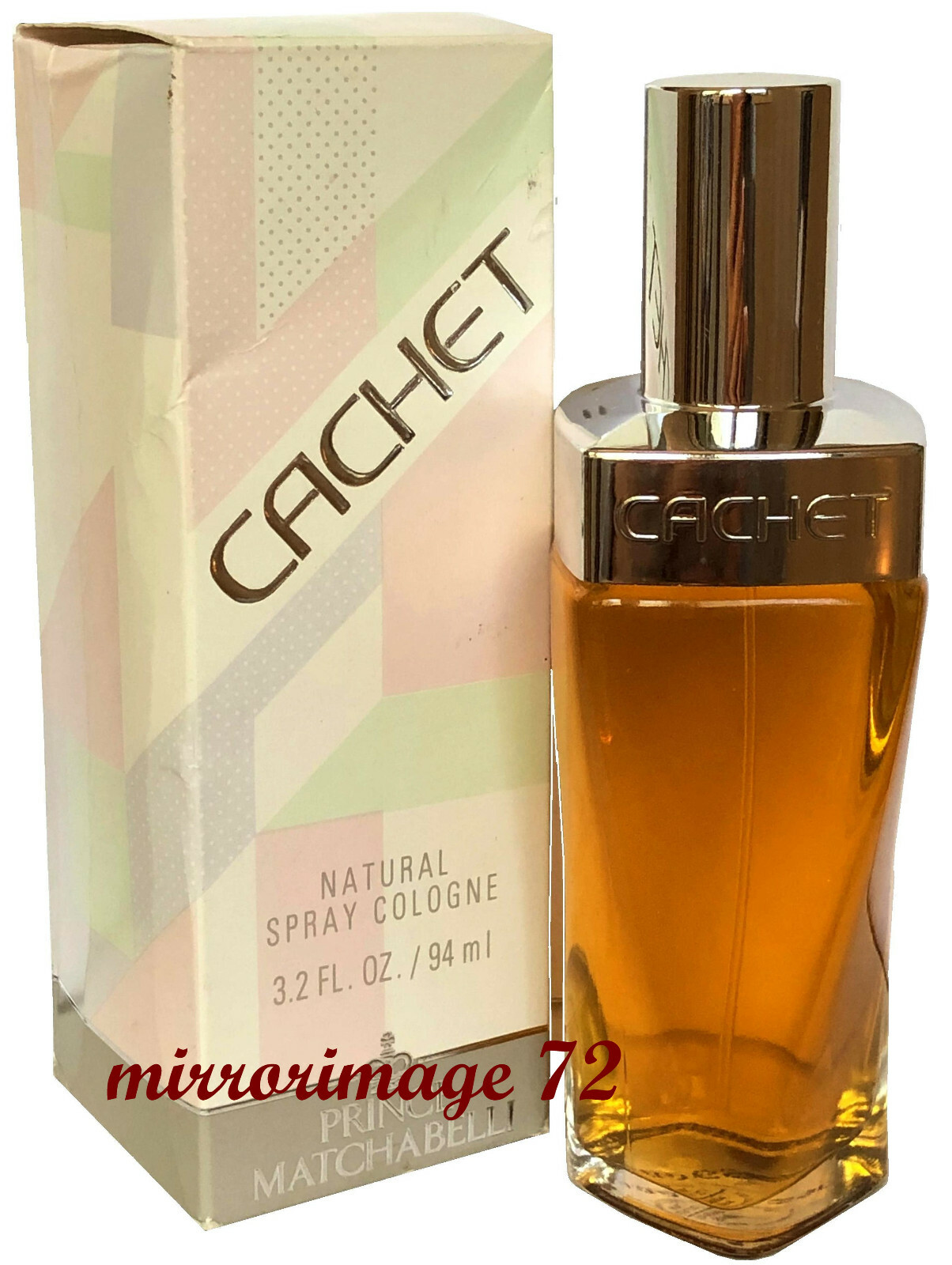 Vintage Prince Matchabelli Cachet Natural Spray Cologne 3.2 Fl 0z