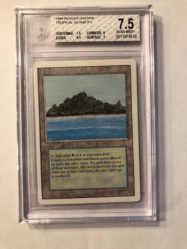 Tropical Island Dual Land Revised BGS 7.5 MTG NEAR MINT+ 7.5/8.5/9