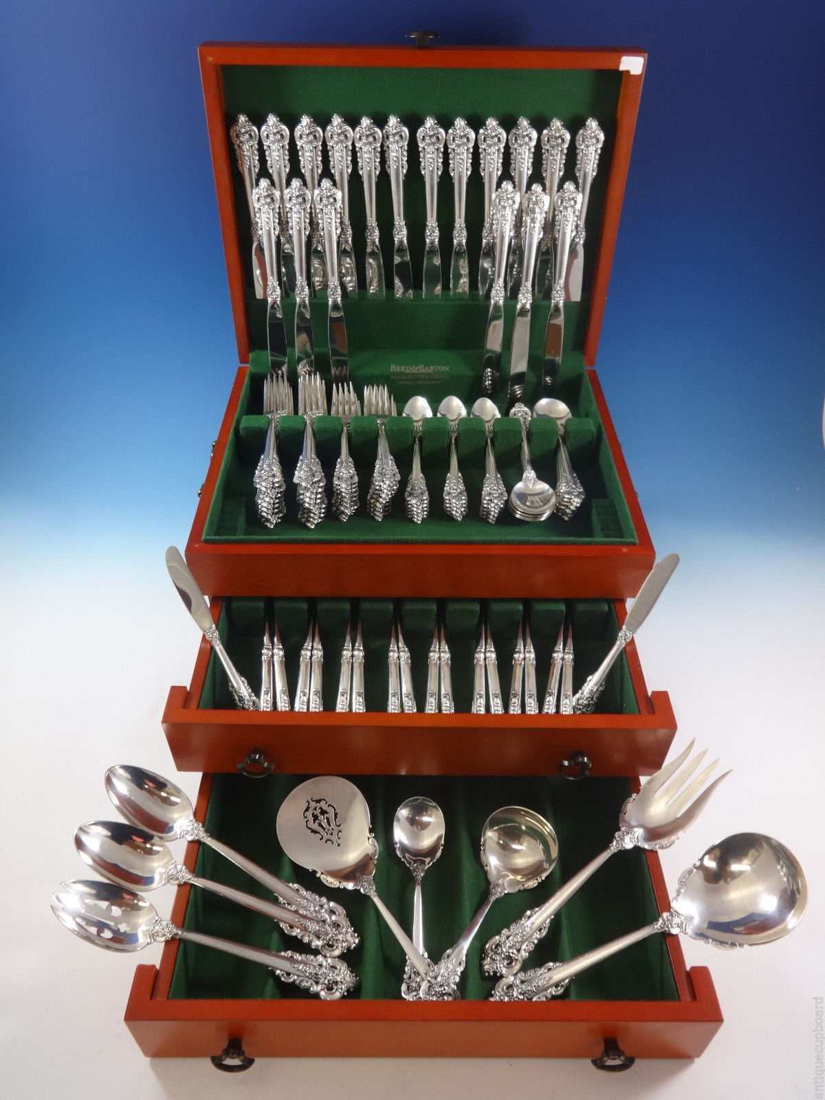 Grande Baroque by Wallace Sterling Silver Flatware For 18 Set 116