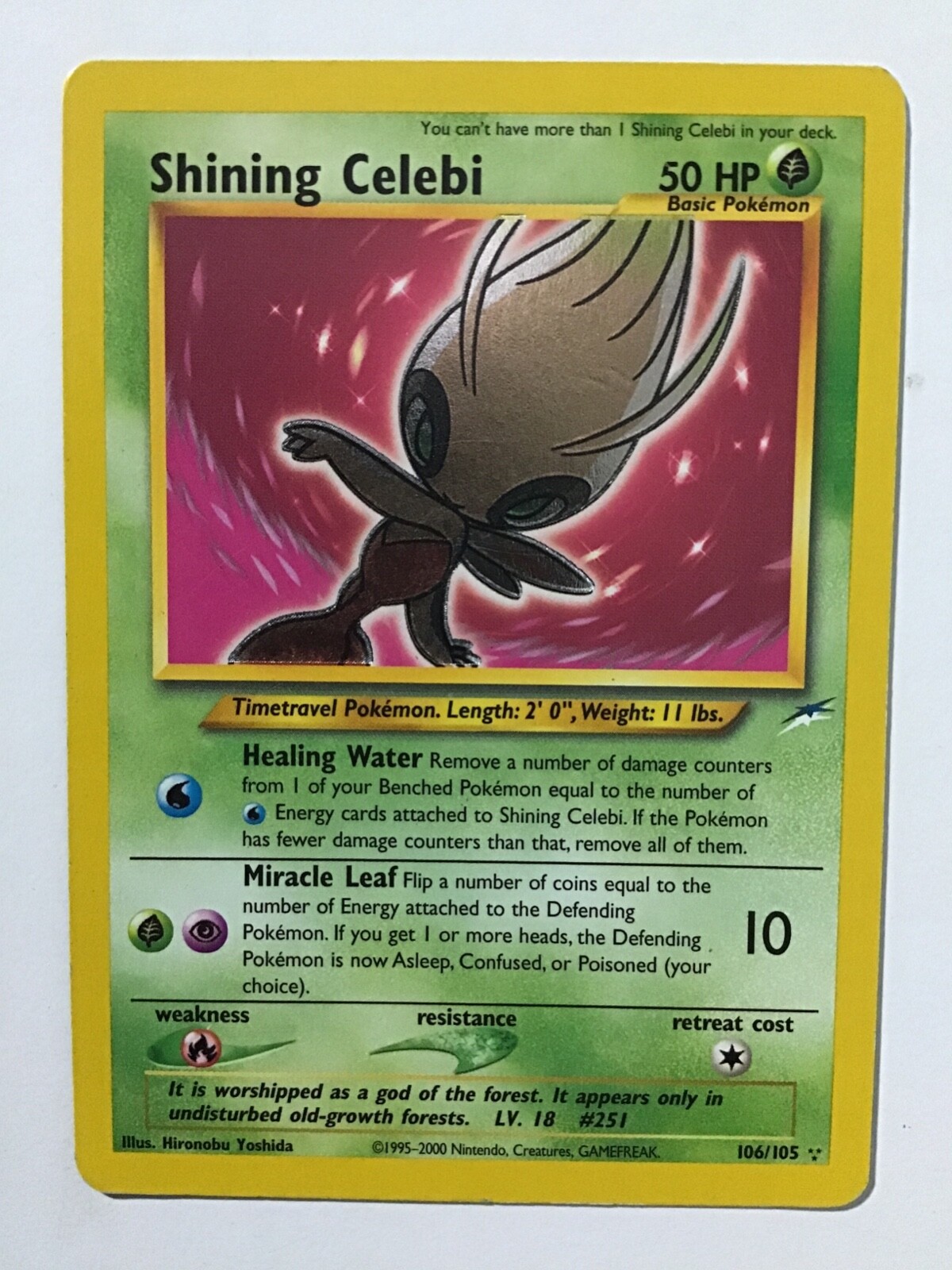 Pokemon cards Shining Celebi 106/105 ULTRA RARA HOLO NEO DESTINY