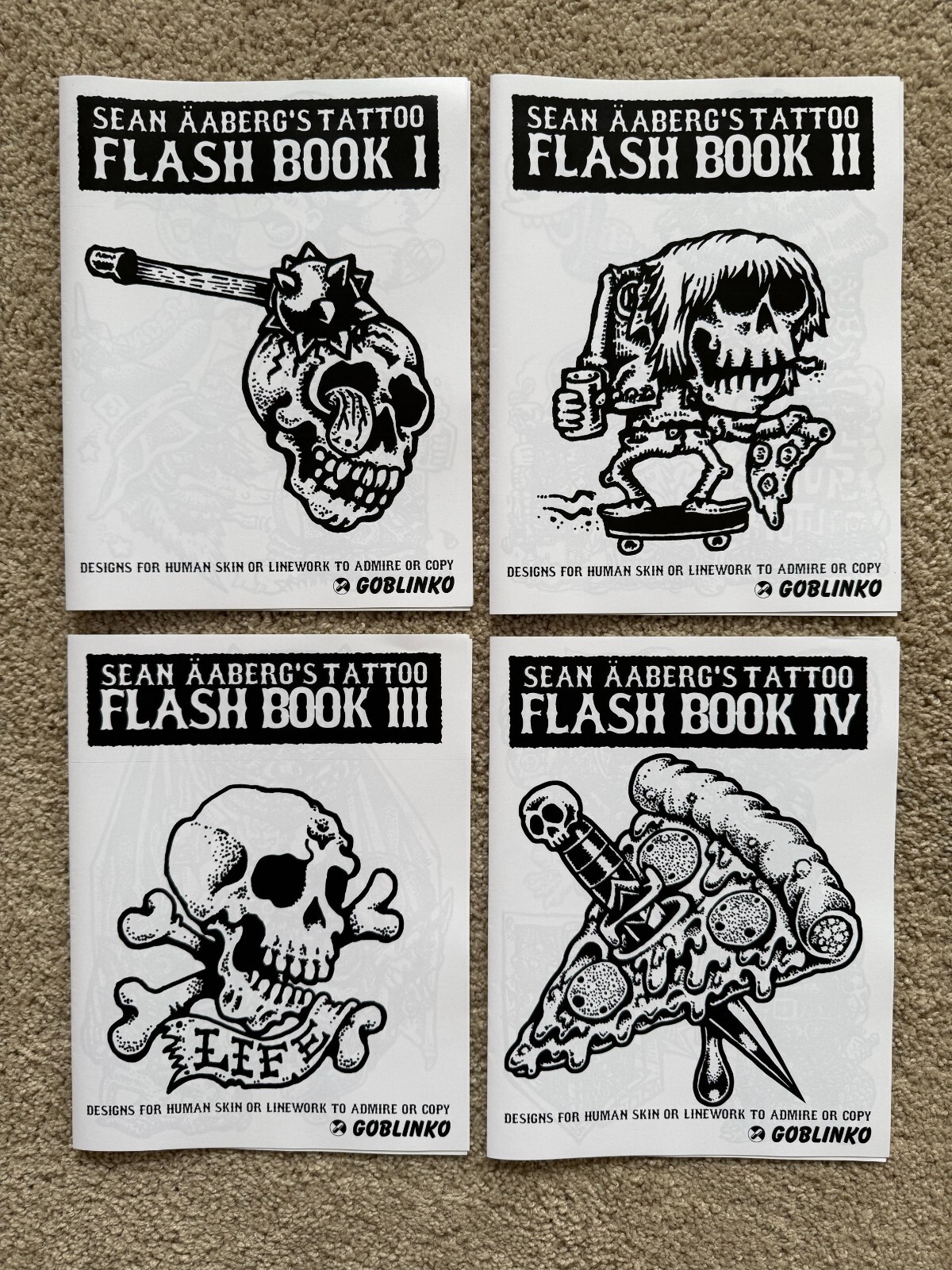 Sean Aaberg TATTOO FLASH BOOK SET lowbrow zine goblinko pork