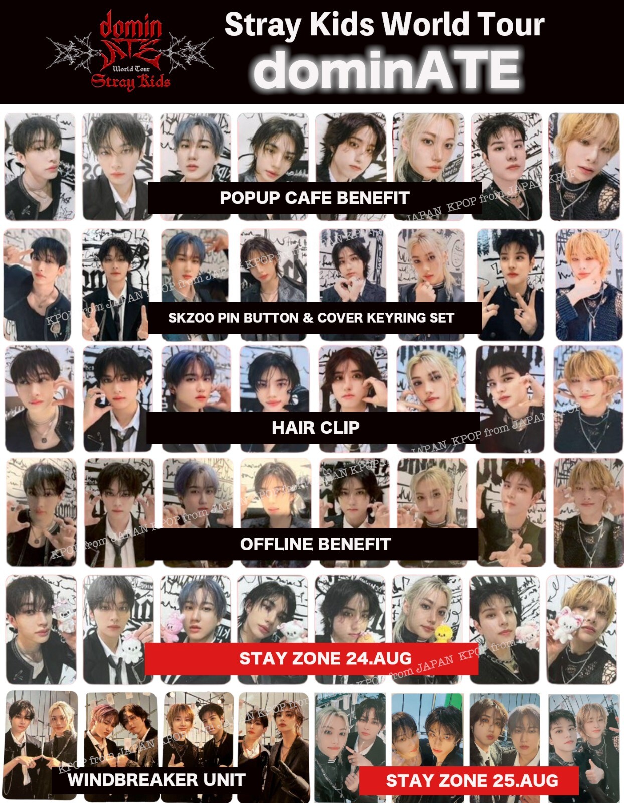 STRAY KIDS WORLD TOUR DOMINATE ATE SEOUL STAY ZONE PHOTOCARD SKZ