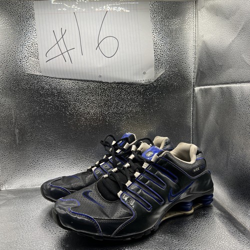 Nike Shox NZ Running Shoes Mens Size 11.5 Black Blue Leather
