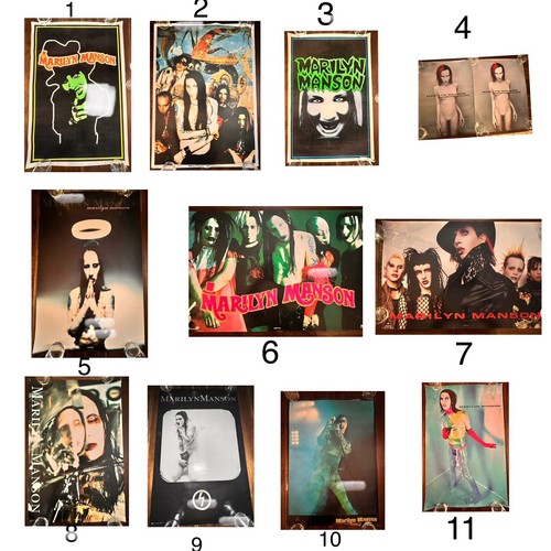 Marilyn Manson Lot Of 12 Vintage Rolled Full Sized Posters