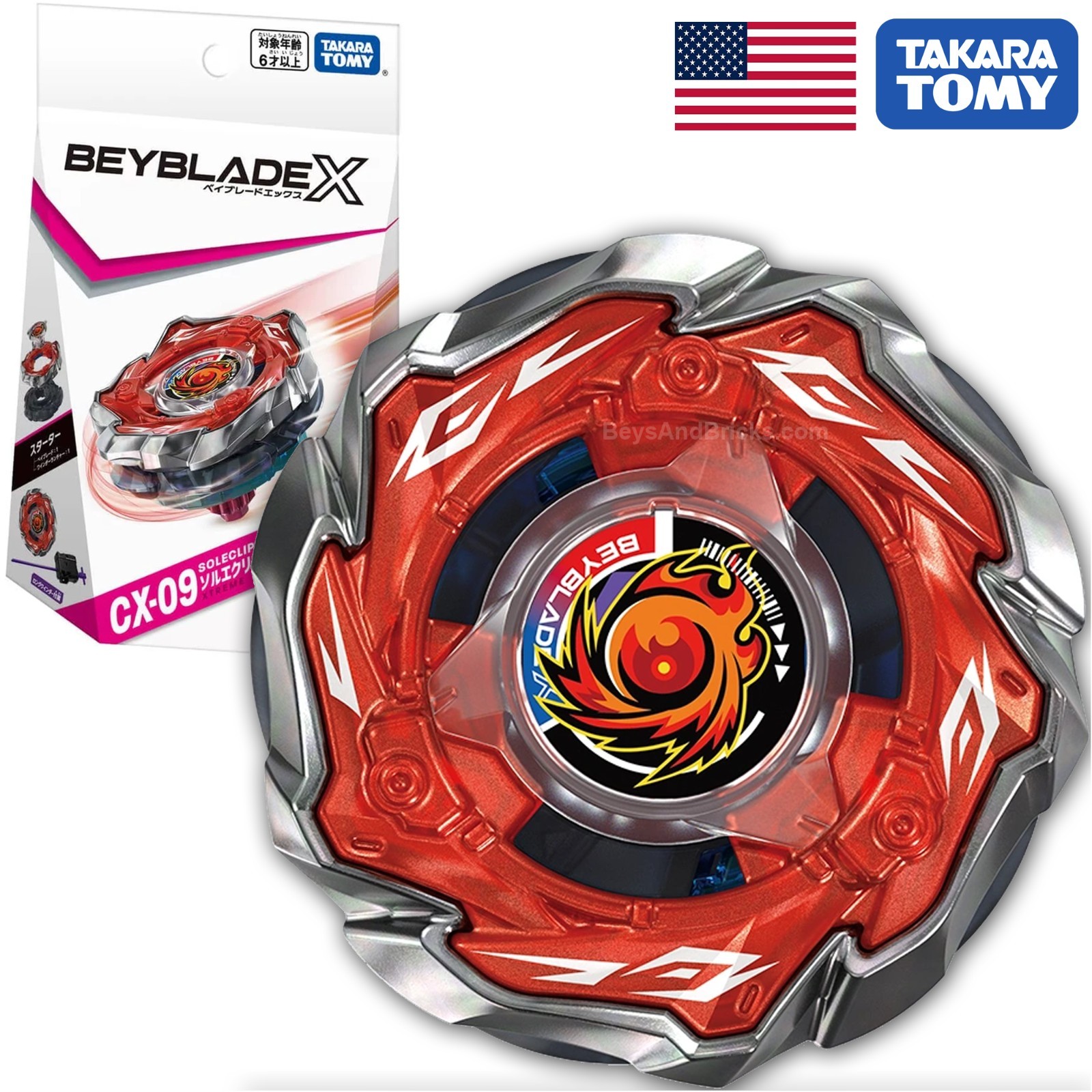 TAKARA TOMY Beyblade X Starter Sol Eclipse D5-70TK CX-09 - USA