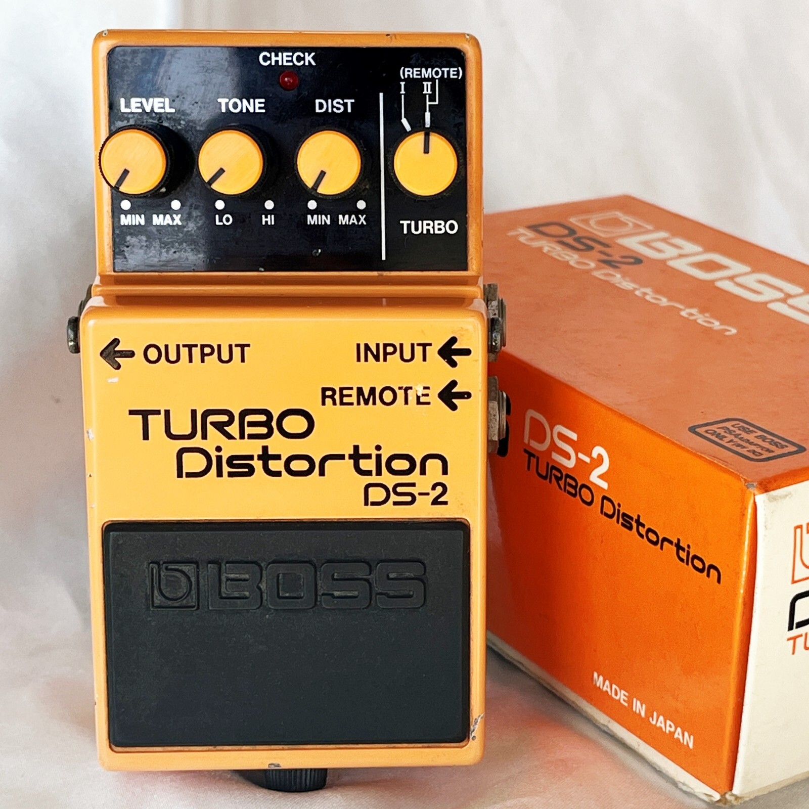 BOSS DS-2 TURBO Distortion 1987 W/Box Vintage Guitar Pedal Made in