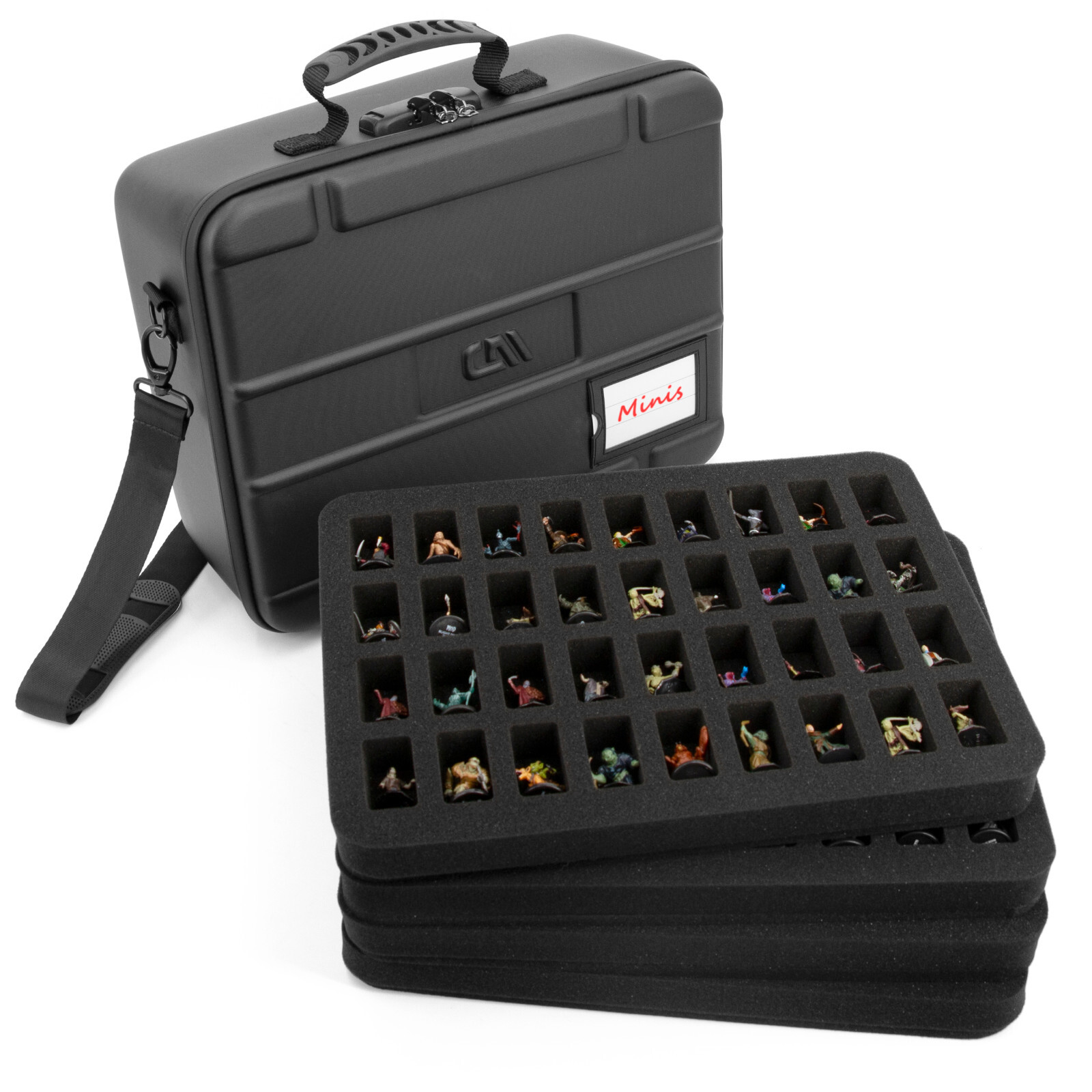 CASEMATIX 144-Slot Mini Storage Case D&D Warhammer Foam Trays