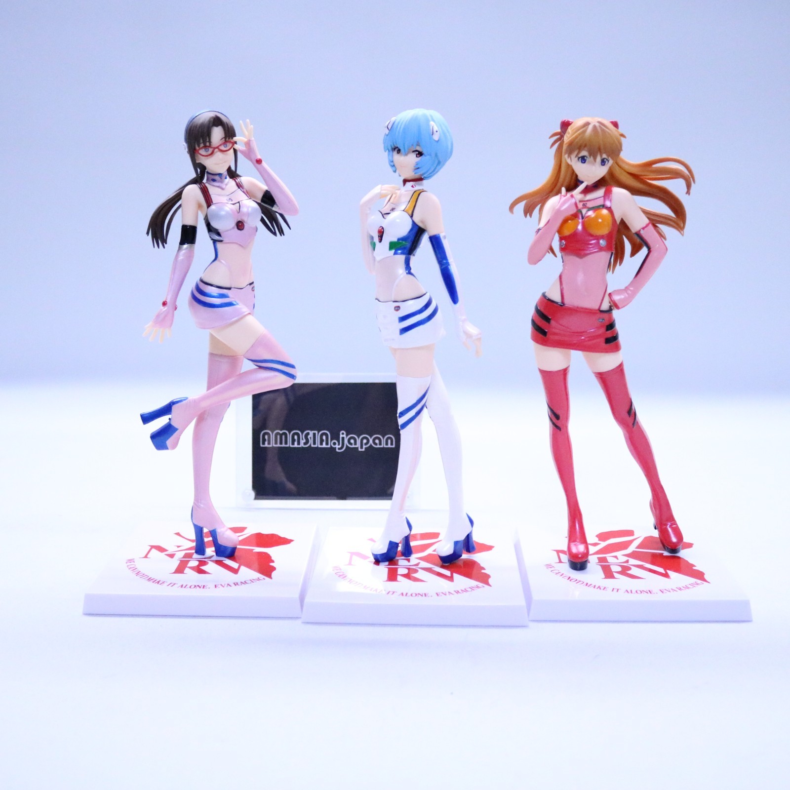 Evangelion Racing Asuka & Mari & Rei Premium RQ Figure Race Queen