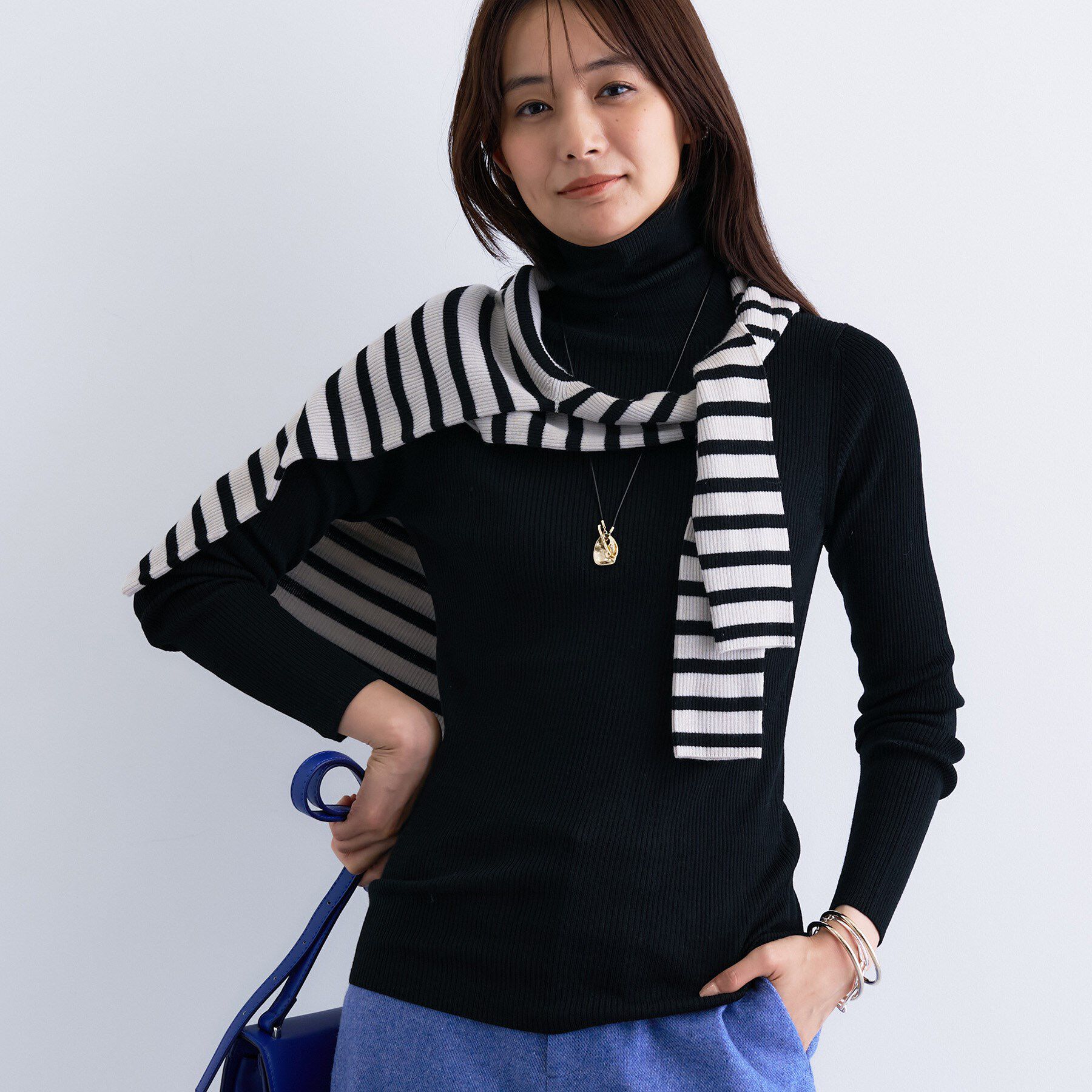 洗える／毛玉になりにくい】エクストラファインウール リブタートル